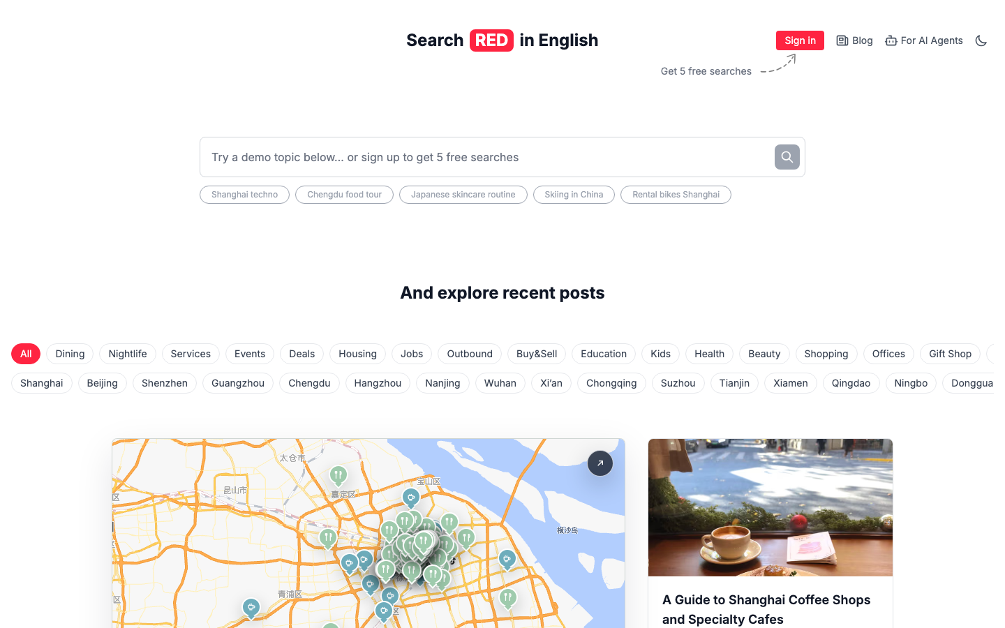 Screenshot of the whatson.red landing page